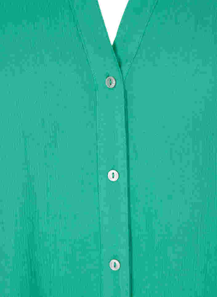 Kortærmet viskose skjorte med v-udskæring, Holly Green, Packshot image number 2