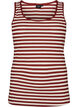 Stribet tanktop med ribstruktur, R&oslash;d, Packshot image number 0
