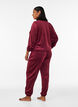 L&oslash;se bukser i velour, R&oslash;d, Model image number 1
