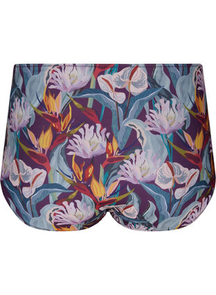 Højtaljet bikini underdel med print, Deep Tropical Print, Packshot image number 1