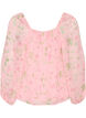 Chiffonbluse med blomster og lange &aelig;rmer , Lyser&oslash;d, Packshot image number 1