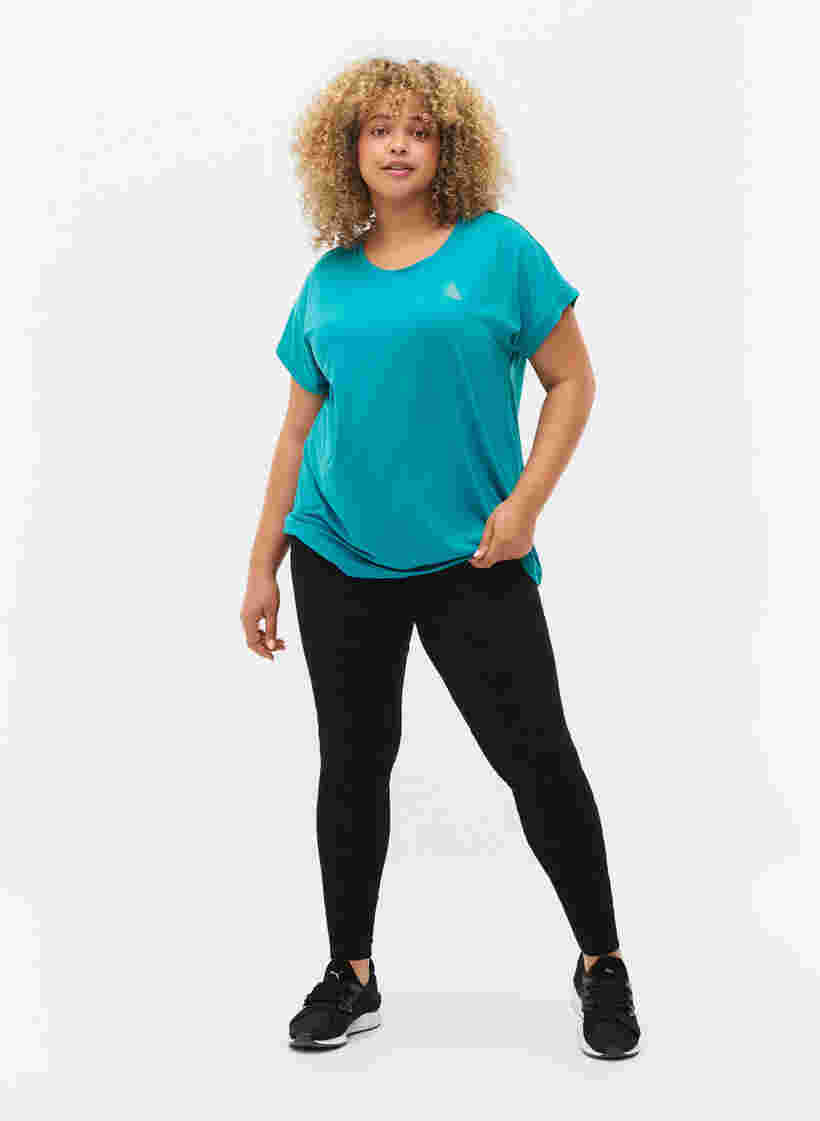 Kortærmet trænings t-shirt, Deep Peacock Blue, Model image number 2