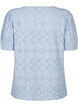 Kortærmet bluse med hulmønster, Cashmere Blue, Packshot image number 1