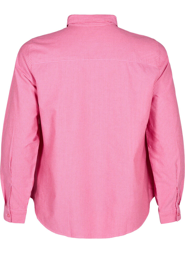 Langærmet skjorte i bomuld, Rød, Packshot image number 1