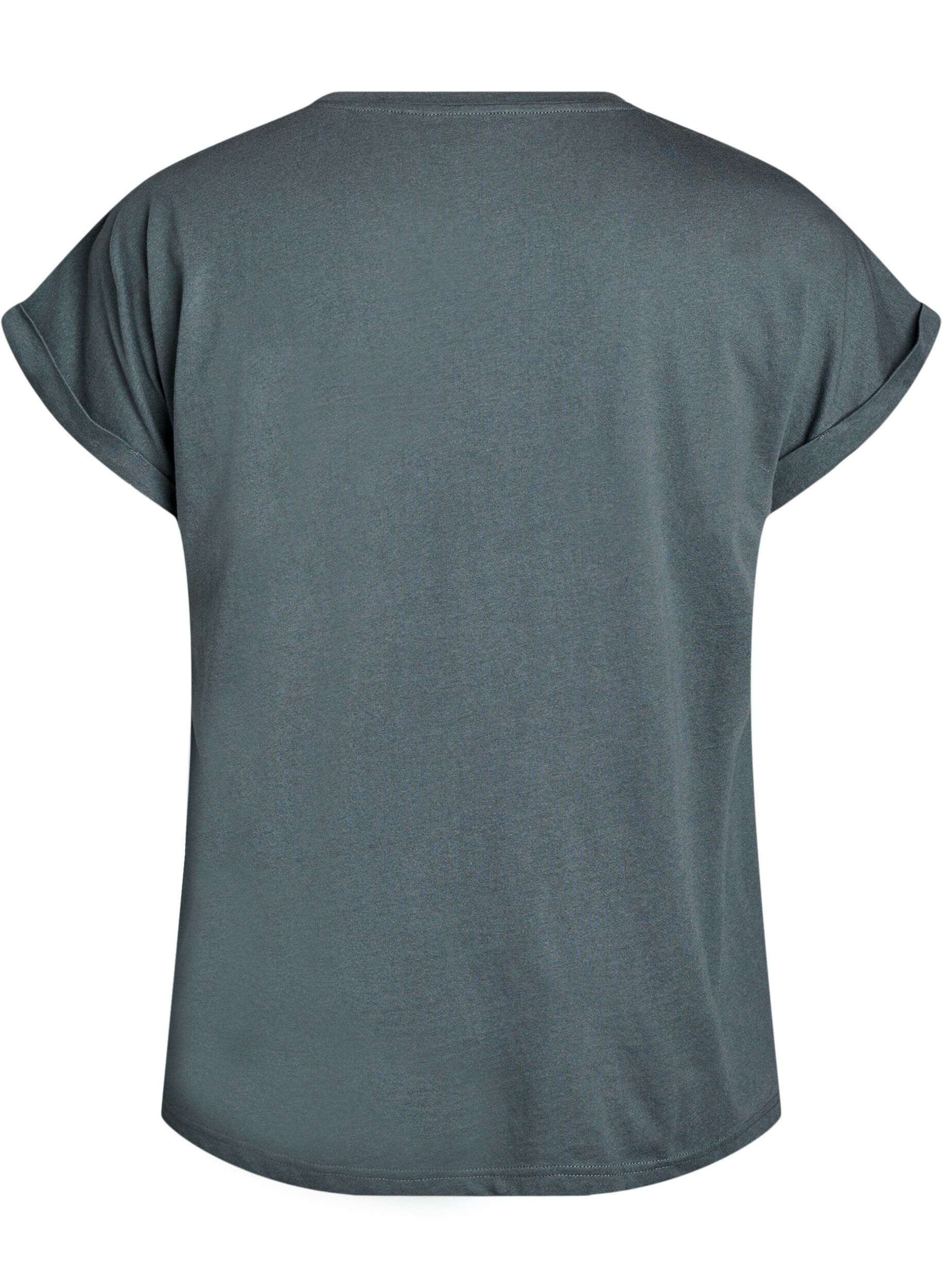 ZizziKort&aelig;rmet t-shirt i bomuldsblanding, Gr&oslash;n, Packshot image number 1