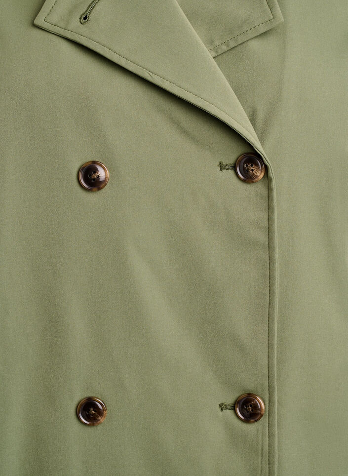 Kort trenchcoat med lommer, Grøn, Packshot image number 2