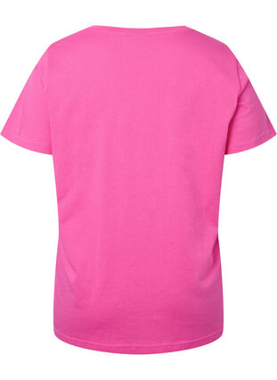 Bomulds t-shirt med tekstprint, Shocking Pink W. LOS, Packshot image number 1