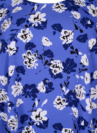 FLASH - Bluse med korte ærmer og print, Amparo Blue Flower, Packshot image number 2