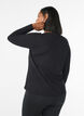Tr&aelig;ningsbluse med lange &aelig;rmer, Sort, Model image number 2