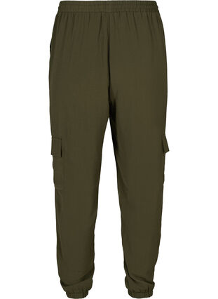 Løse bukser med side lommer, Olive Night , Packshot image number 1