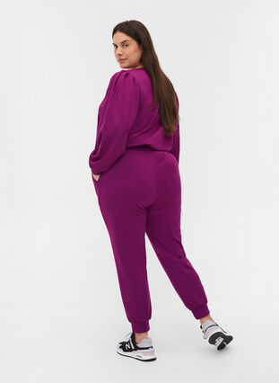 Sweatbukser med lommer, Dark Purple, Model image number 1
