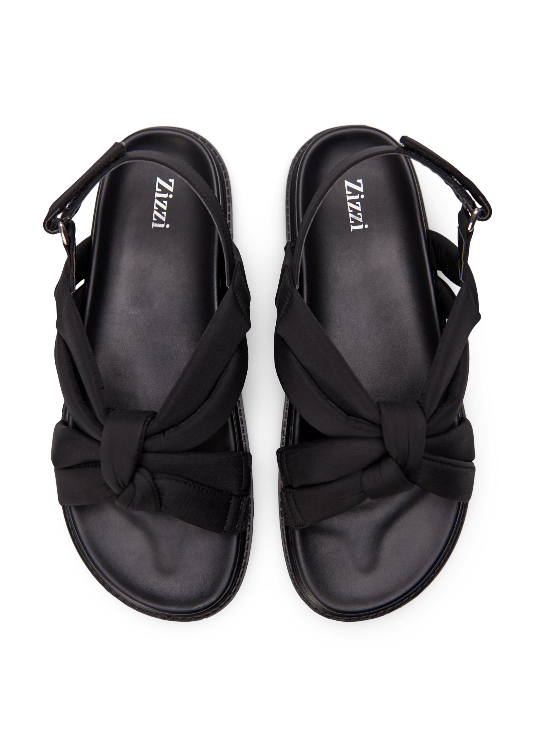 Zizzi Sandal med knudedetalje, Sort, Packshot image number 2