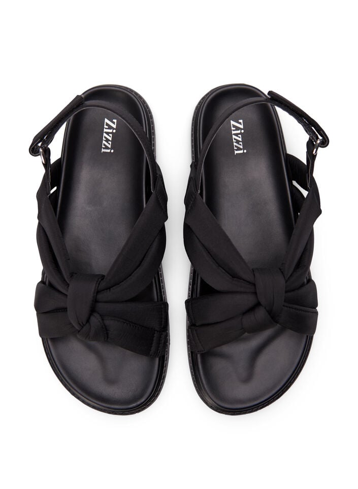Sandal med knudedetalje, Sort, Packshot image number 2