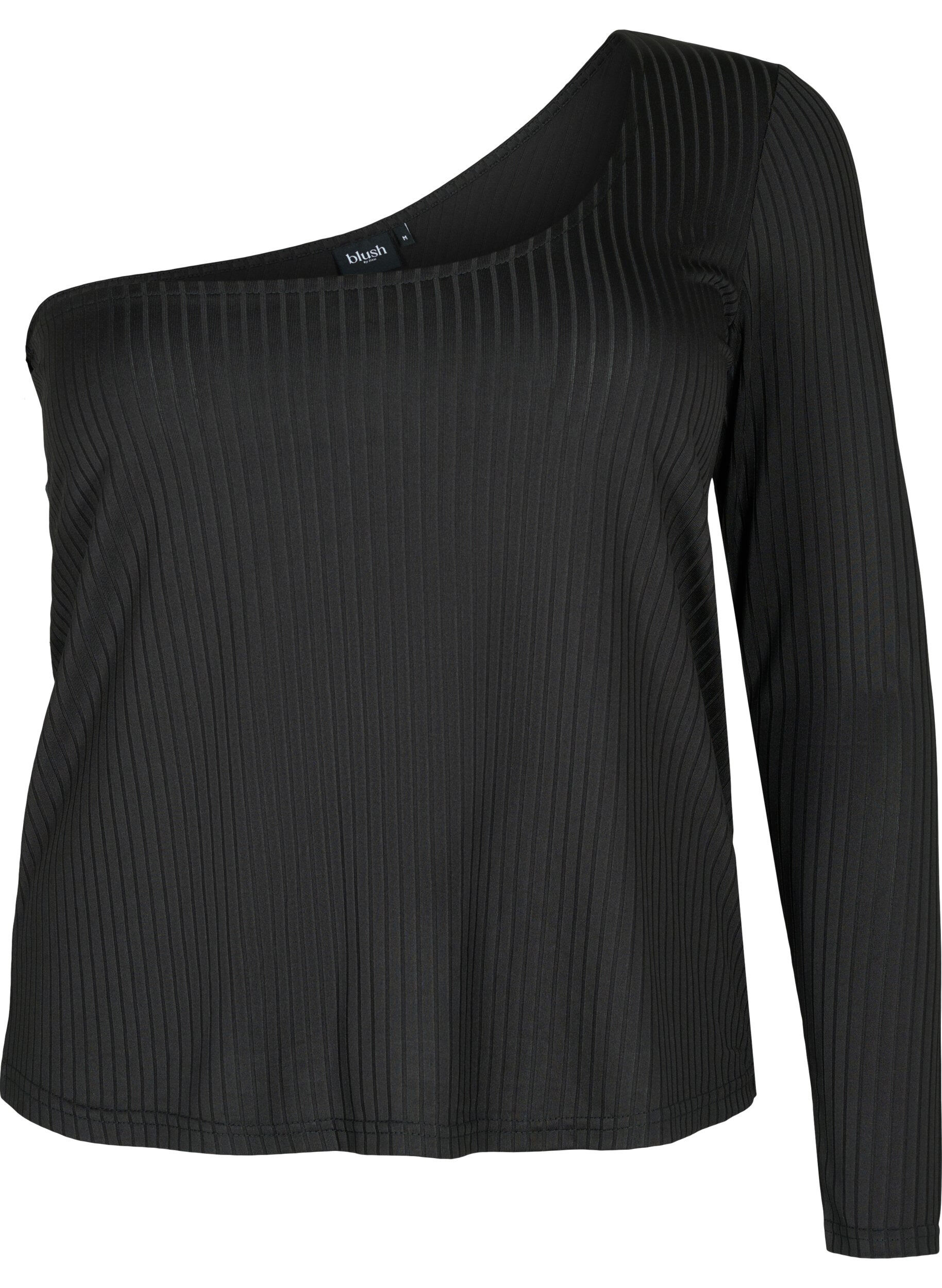 Zizzi One-shoulder bluse , Black, Packshot image number 0