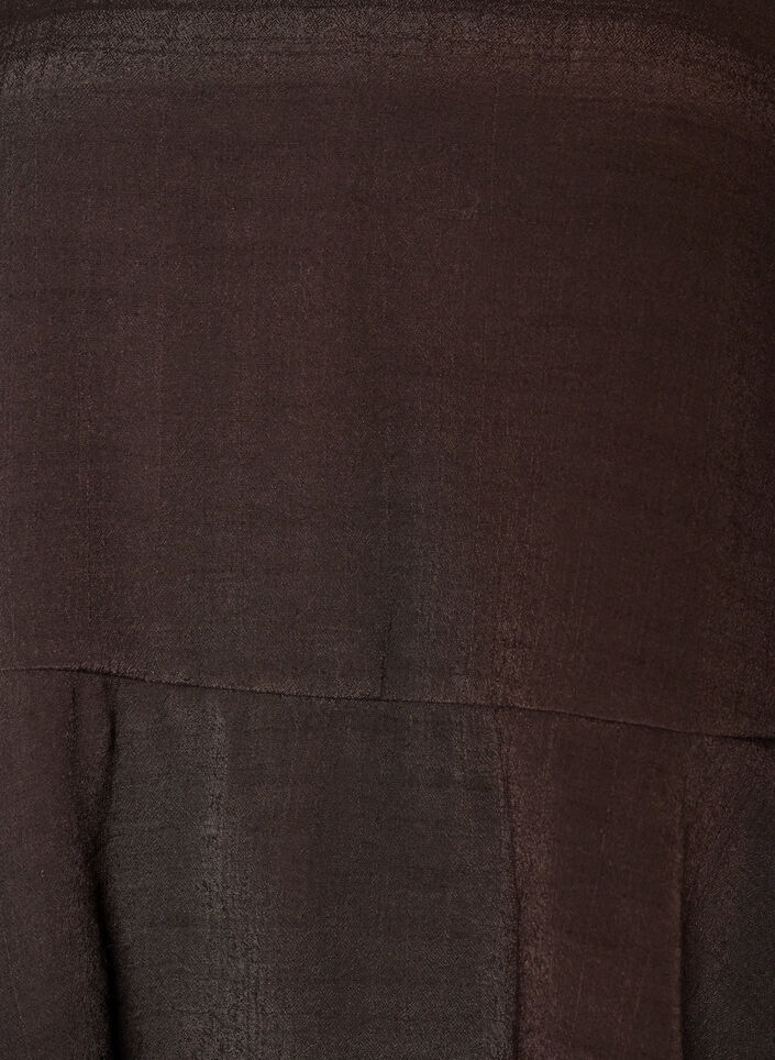 Bluse med 3/4-&aelig;rmer og fl&aelig;sedetaljer, Brun, Packshot image number 2