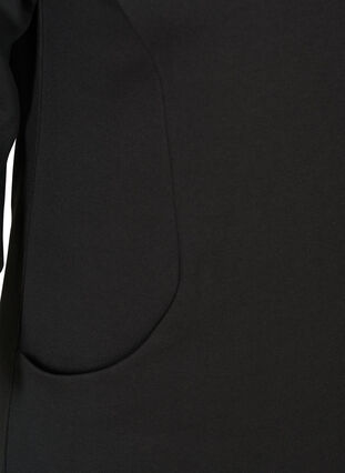 Bomulds sweatkjole med lommer og a-form , Black, Packshot image number 3