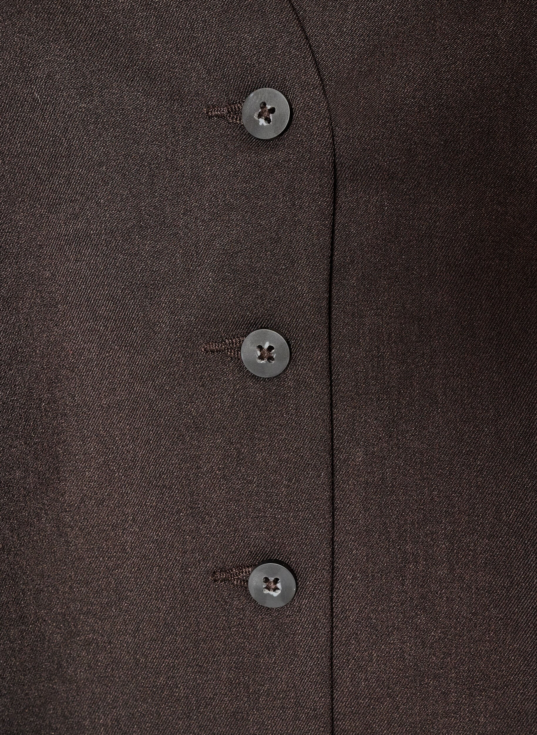 ZizziHabitvest med knaplukning, Brun, Packshot image number 2