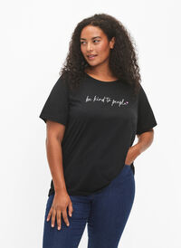 FLASH - T-shirt med motiv, Black Be Kind, Model