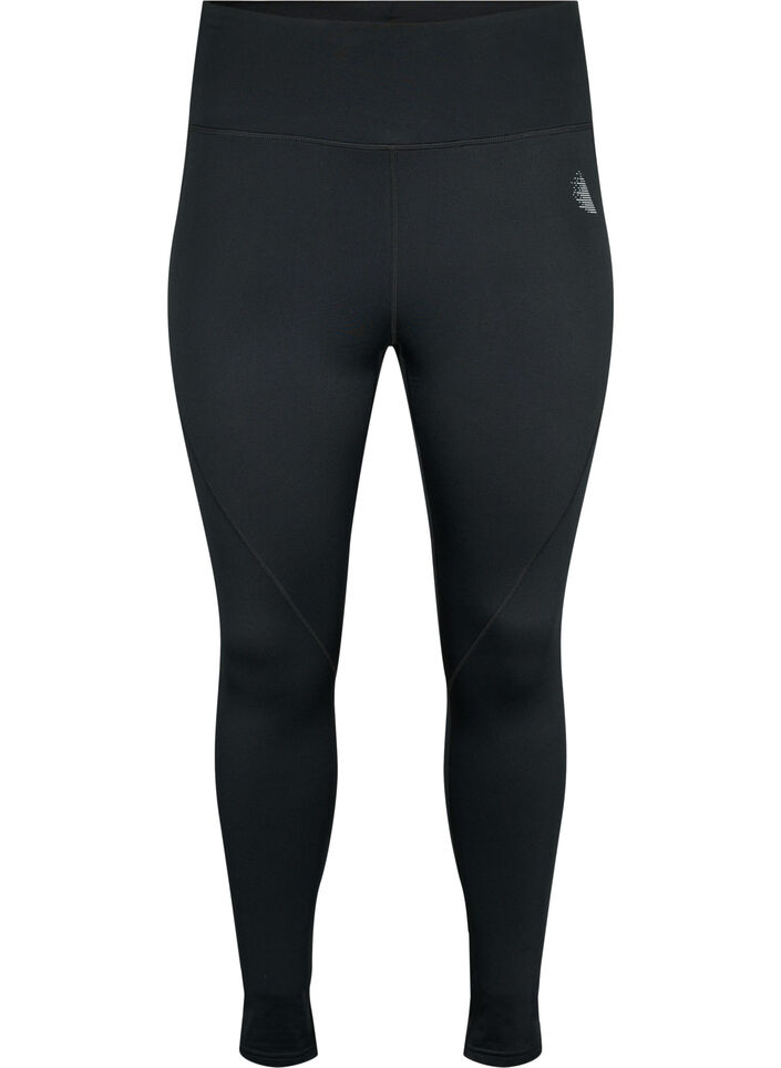 Tr&aelig;ningstights med fleecefor, Sort, Packshot image number 0