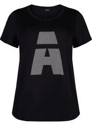 Trænings t-shirt med print, Black w. stripe A
