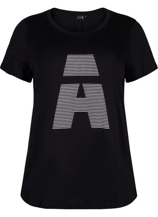 Trænings t-shirt med print, Black w. stripe A, Packshot image number 0
