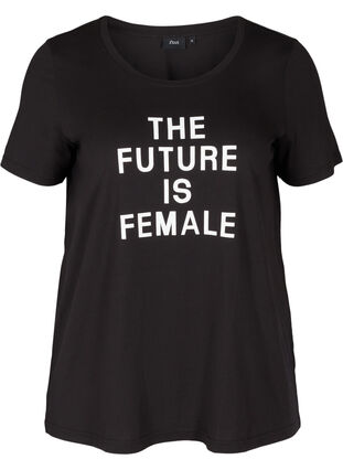 Kortærmet t-shirt med print, Black FUTURE , Packshot image number 0