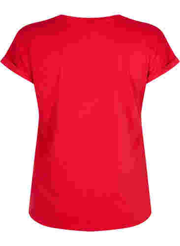 Kortærmet t-shirt i bomuldsblanding, Tango Red, Packshot image number 1