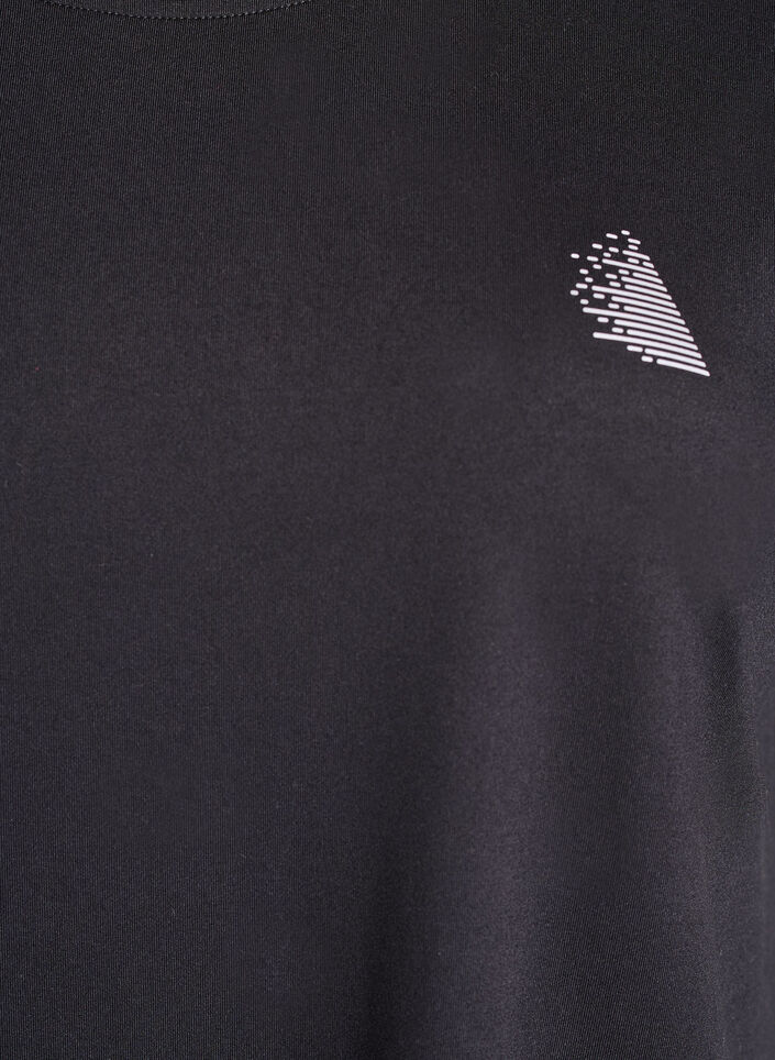 Ensfarvet tr&aelig;nings t-shirt, Sort, Packshot image number 2
