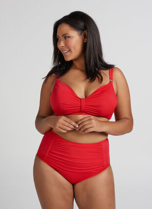 Bikini underdel med høj talje, Flame Scarlet, Model image number 0