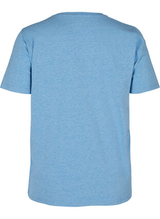 Kortærmet nat t-shirt med tryk, Blue Yonder Mélange, Packshot image number 1