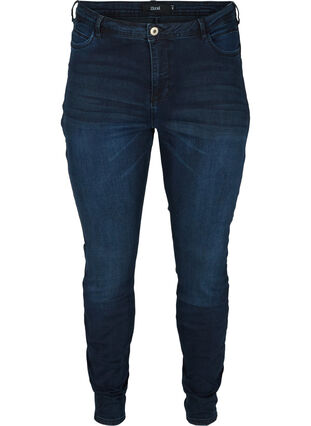 Super slim Amy jeans med høj talje , Dark blue denim, Packshot image number 0