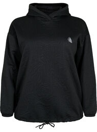 Sporty sweatshirt med hætte, Black