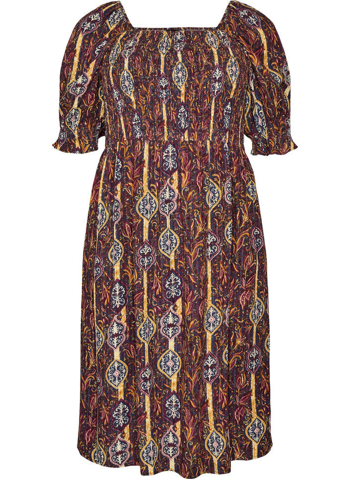 Sommerkjole i viskose med paisleyprint, Lilla, Packshot image number 0