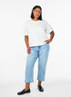 Cropped Vera jeans med sliddetaljer, Bl&aring;, Model image number 0