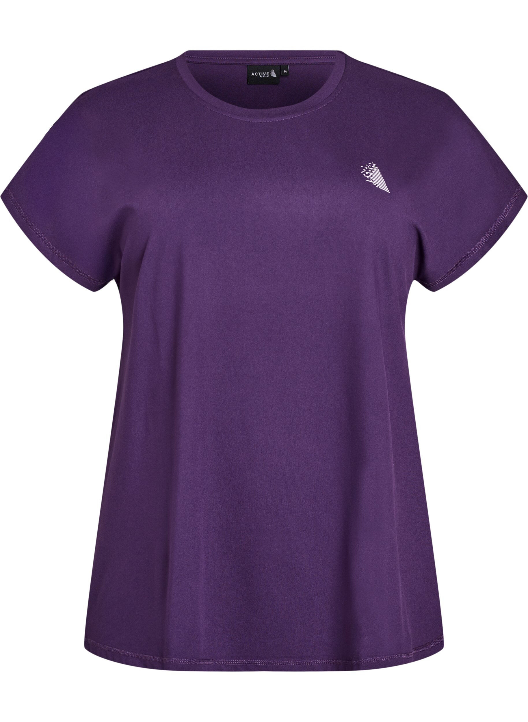 ZizziEnsfarvet tr&aelig;nings t-shirt, Lilla, Packshot image number 0