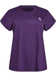 Ensfarvet tr&aelig;nings t-shirt, Lilla
