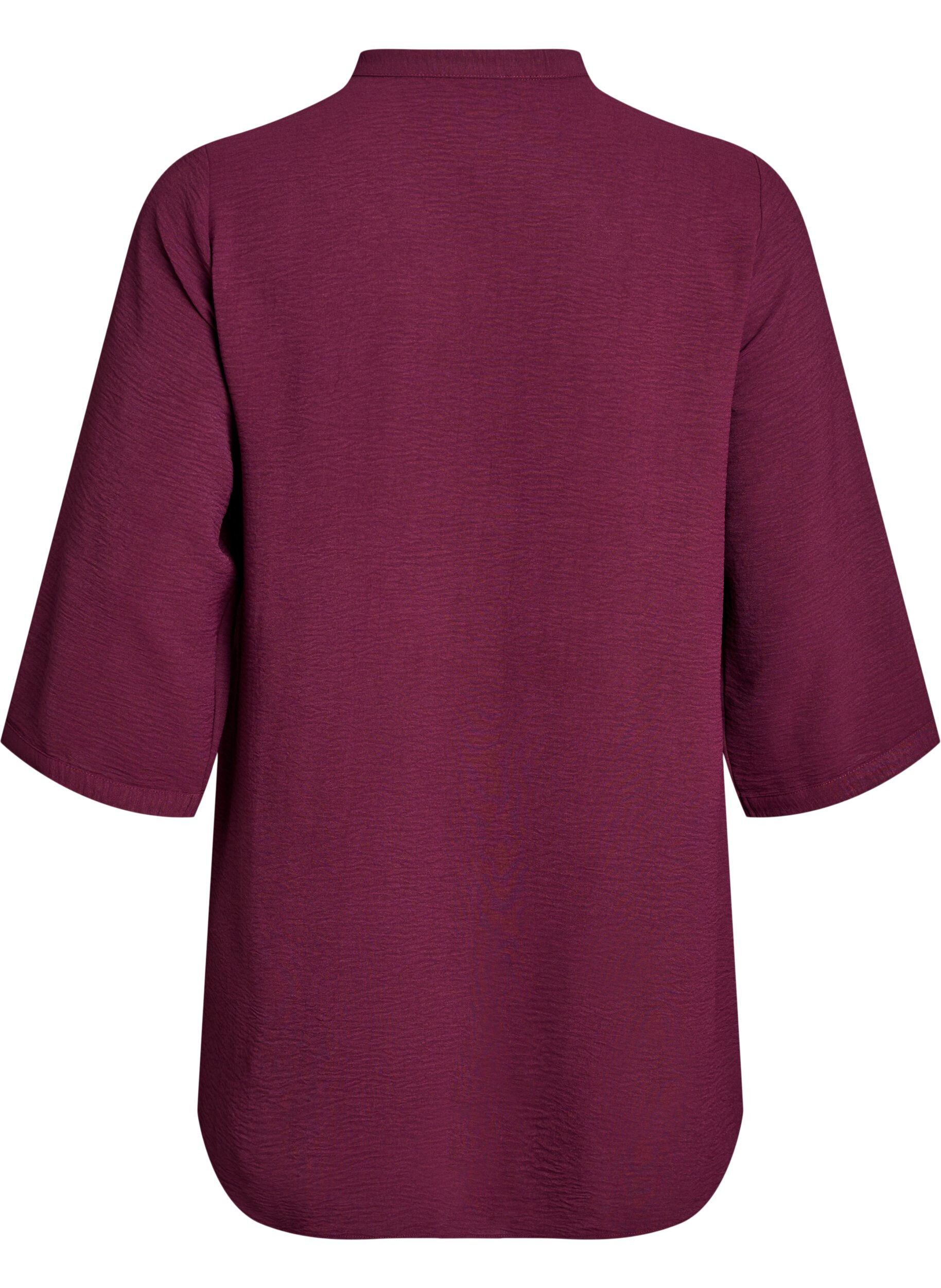 ZizziTunika med 3/4 &aelig;rmer, M&oslash;rk Bordeaux, Packshot image number 1