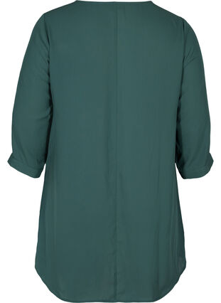 Bluse med 3/4 ærmer og v-hals, Trekking Green, Packshot image number 1