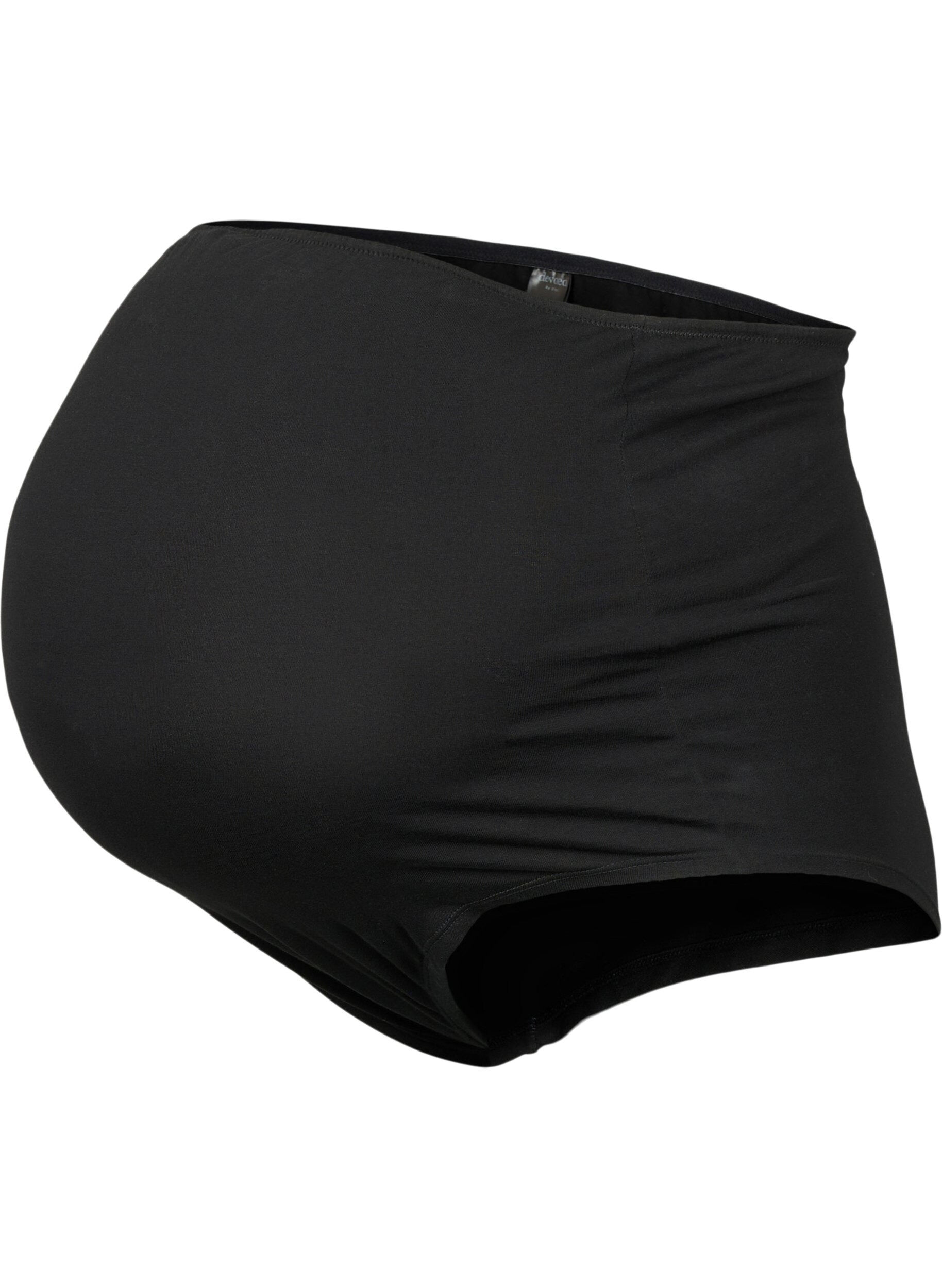 Zizzi 3-pak graviditets trusse i bomuld, Sort, Packshot image number 2