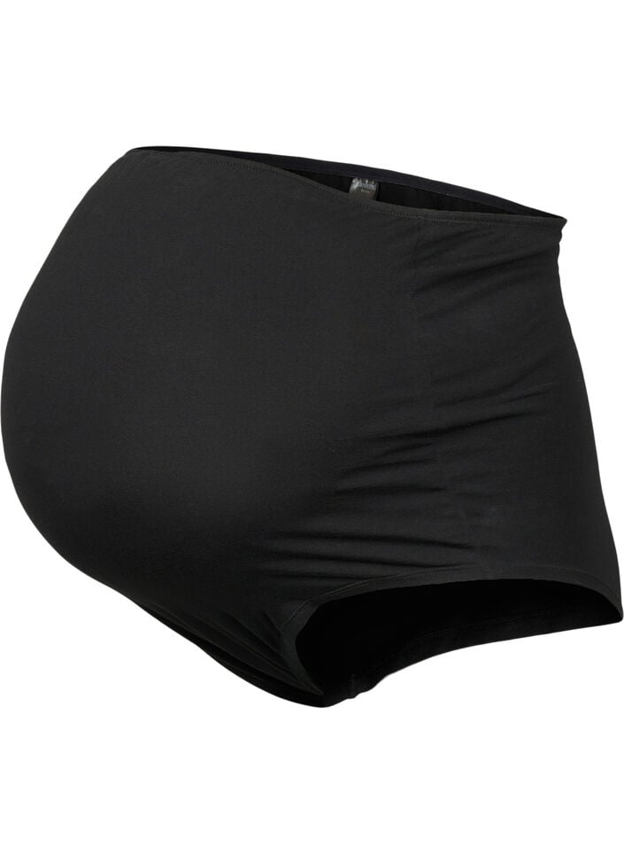 3-pak graviditets trusse i bomuld, Sort, Packshot image number 2