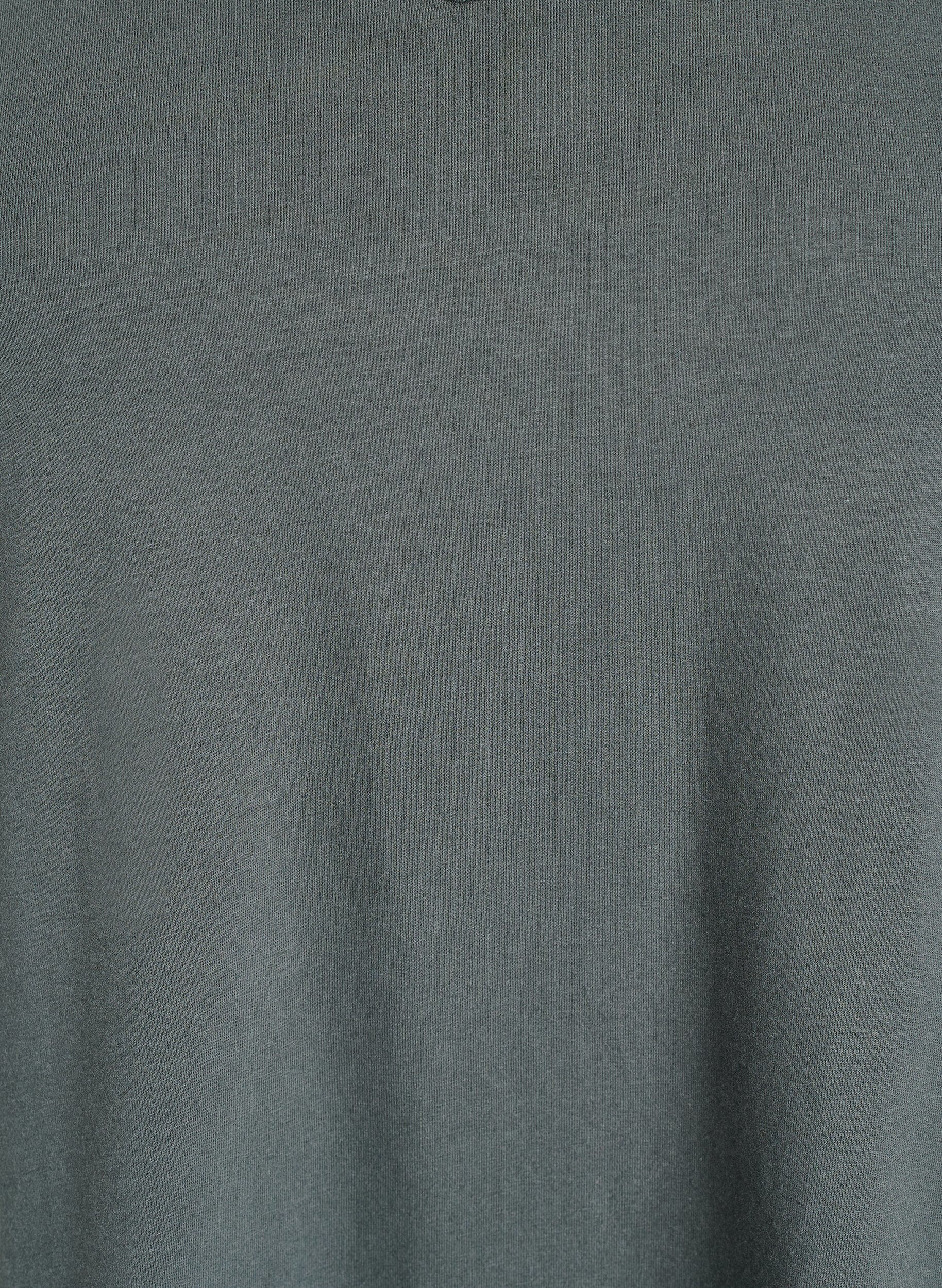 ZizziEnsfarvet basis t-shirt i bomuld, Gr&oslash;n, Packshot image number 2