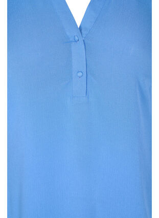 Viskose bluse med 3/4 ærmer og v-udskæring, Ultramarine, Packshot image number 2