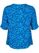 Viskosebluse med knapper, Blue Small Flower, Packshot image number 1