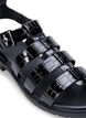 Wide fit - Sandal i shiny croco læder, Black, Packshot image number 3