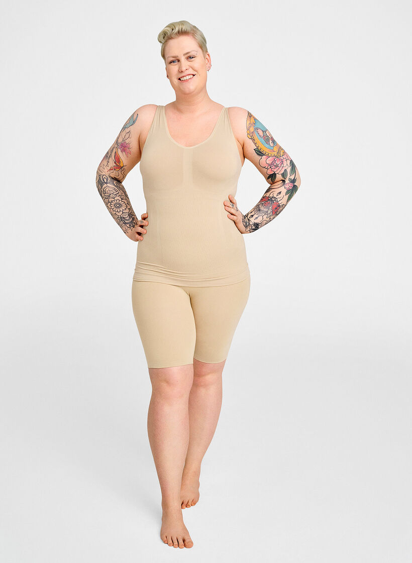 H&oslash;jtaljede shapewear shorts, Beige, Image