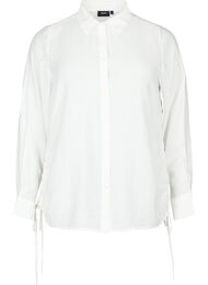 Skjorte i viskose med rynkedetalje, Bright White