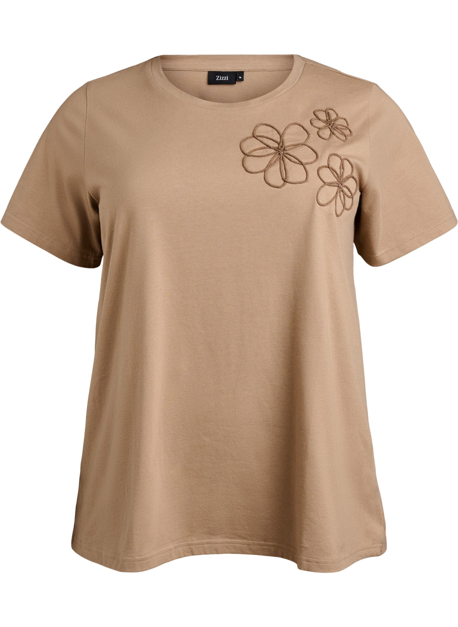 Zizzi T-shirt med dekorative detaljer , Beige, Packshot image number 0