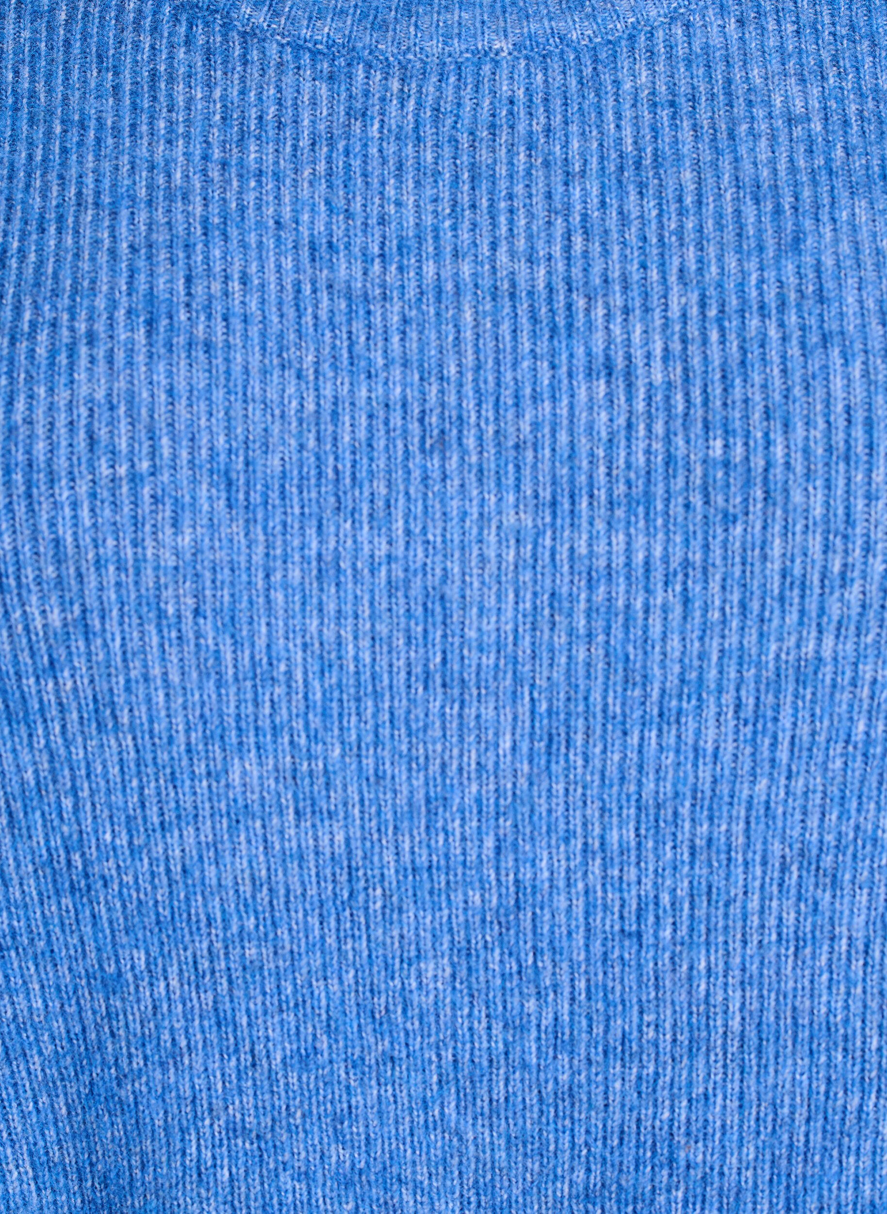 ZizziMeleret strikbluse med rund hals, Bl&aring;, Packshot image number 2