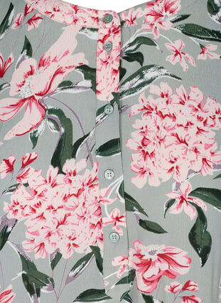 Blomstret tunika i viskose, Slate Gray AOP, Packshot image number 2