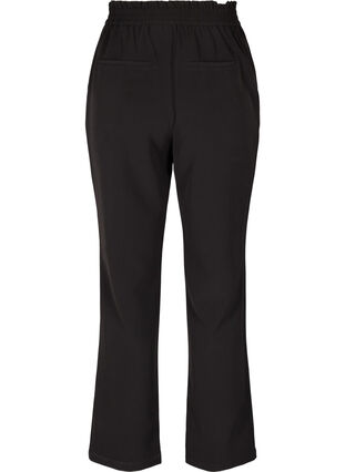 Ensfarvede bukser med straight fit, Black, Packshot image number 1